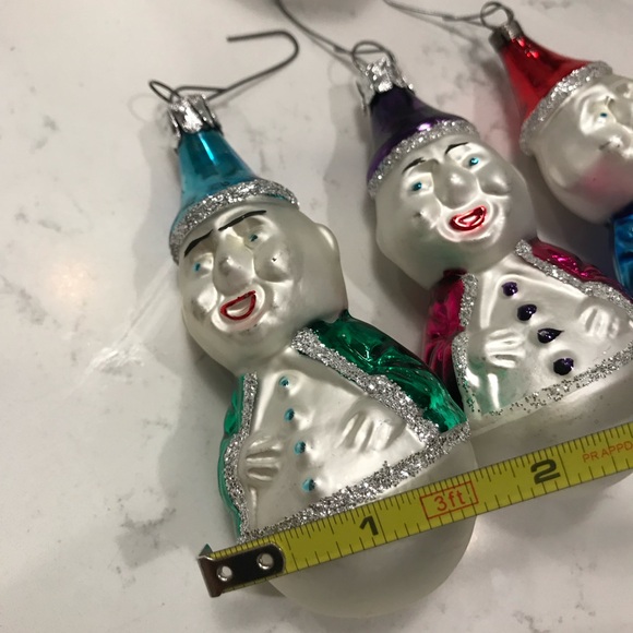 Vintage Mercury Glass Santa & Elves Christmas Ornaments Set (4) - Picture 8 of 9
